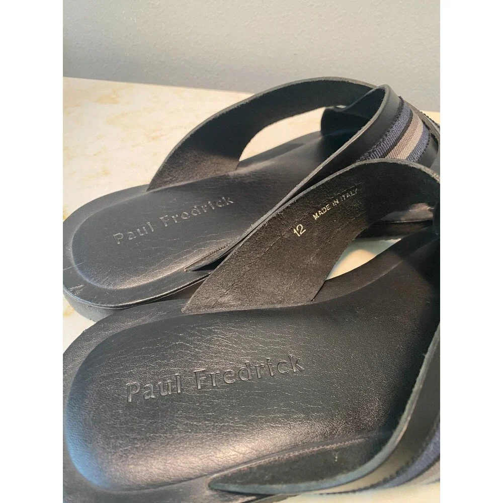 Men PAUL FREDRICK Leather Sandals MADE IN ITALY SIZE 12